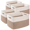thumbnail image 1 of Cestas de almacenamiento tejidas SIXDOVE para organizar, paquete de 4, color marrón y blanco, 1 of 6