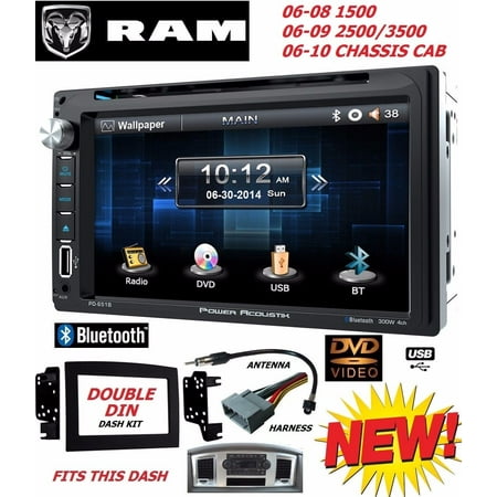 - 06 07 08 09 10 RAM TOUCHSCREEN BLUETOOTH CD DVD USB DOUBLE DIN CAR STEREO RADIO