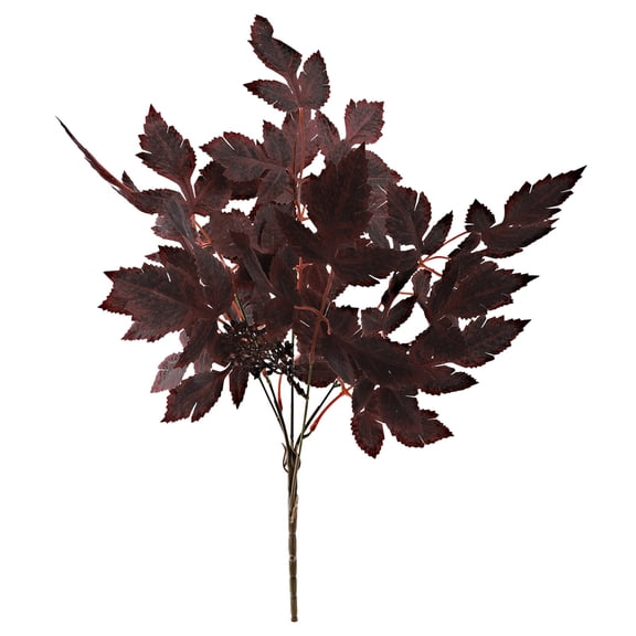 Artificial Plum Cimicifuga Leaf Sprays,20 inch Faux Ramosa Branches for Vase,Plum Fall Decorative Leaves with Stems,Realistic Fall Decorations for Home Wedding Farmhouse Table Centerpiece,Brown 1PCS