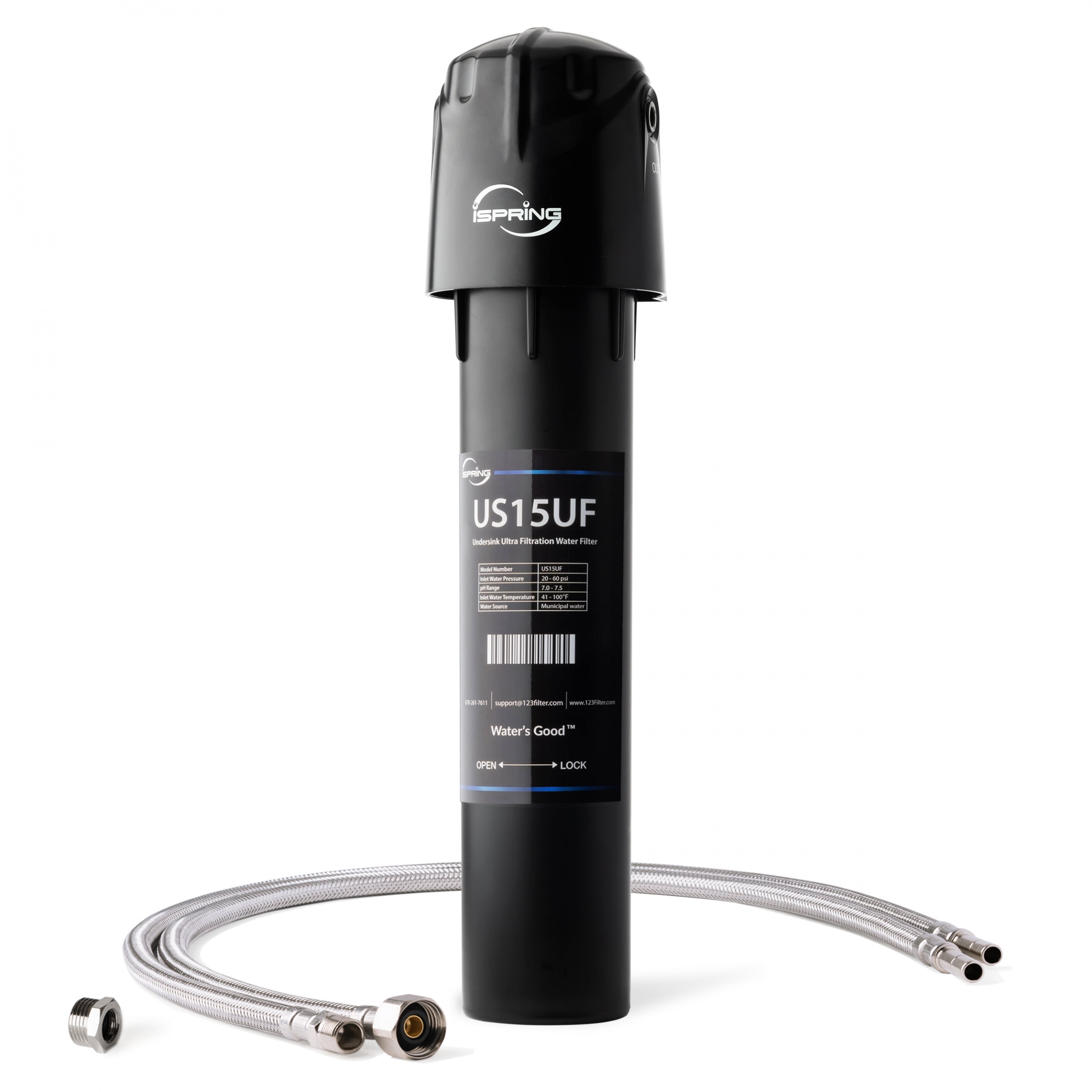 iSpring US15UF 0.01μm Water Filter for Sink, 15K Gal Capacity, Leak