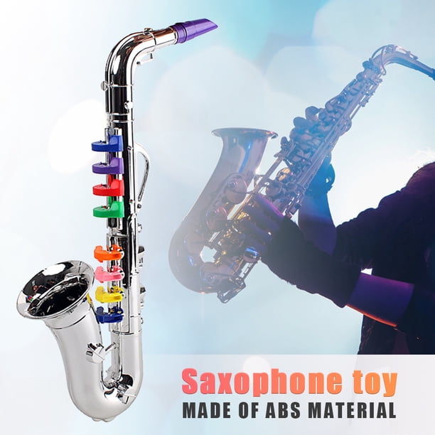 Saxofón de juguete, accesorios de fiesta, saxofón para niños, accesorios de aprendizaje para niños, juguete de saxofón