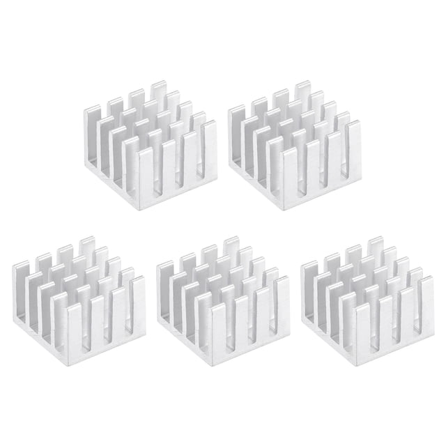 Unique Bargains Radiateurs Électroniques Thermocollants en Aluminium 14x14x10mm Argent 5 Pcs