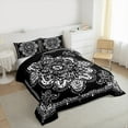 thumbnail image 3 of Manfei Retro Paisley Floral Bedding Comforter Set,Vintage Damsk Twin Comforter Sets,White Black Bedding Set For Men Women,Super Cozy Room Decor Reversible,2pcs, 3 of 8