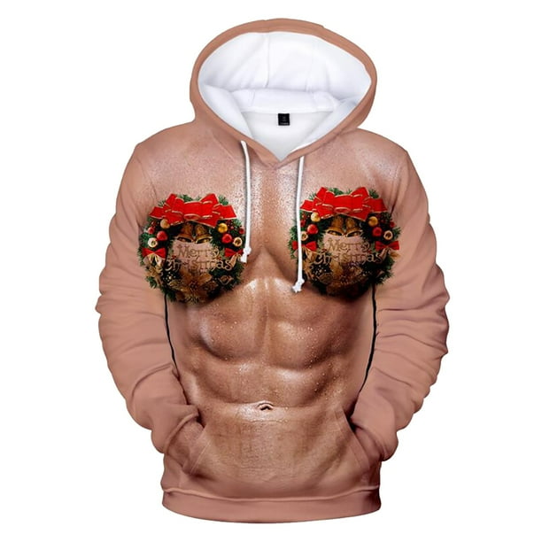 Pntutb Sudadera de manga larga con bolsillo con capucha y estampado de muñeco de nieve navideño para mujer Pntutb Pntutb-6545