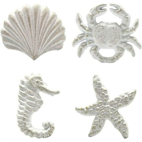 DPOWERFUL, Cast Iron Cabinet & Furniture Pulls with Silver & Black Hardware 4 Piece 4 Pack