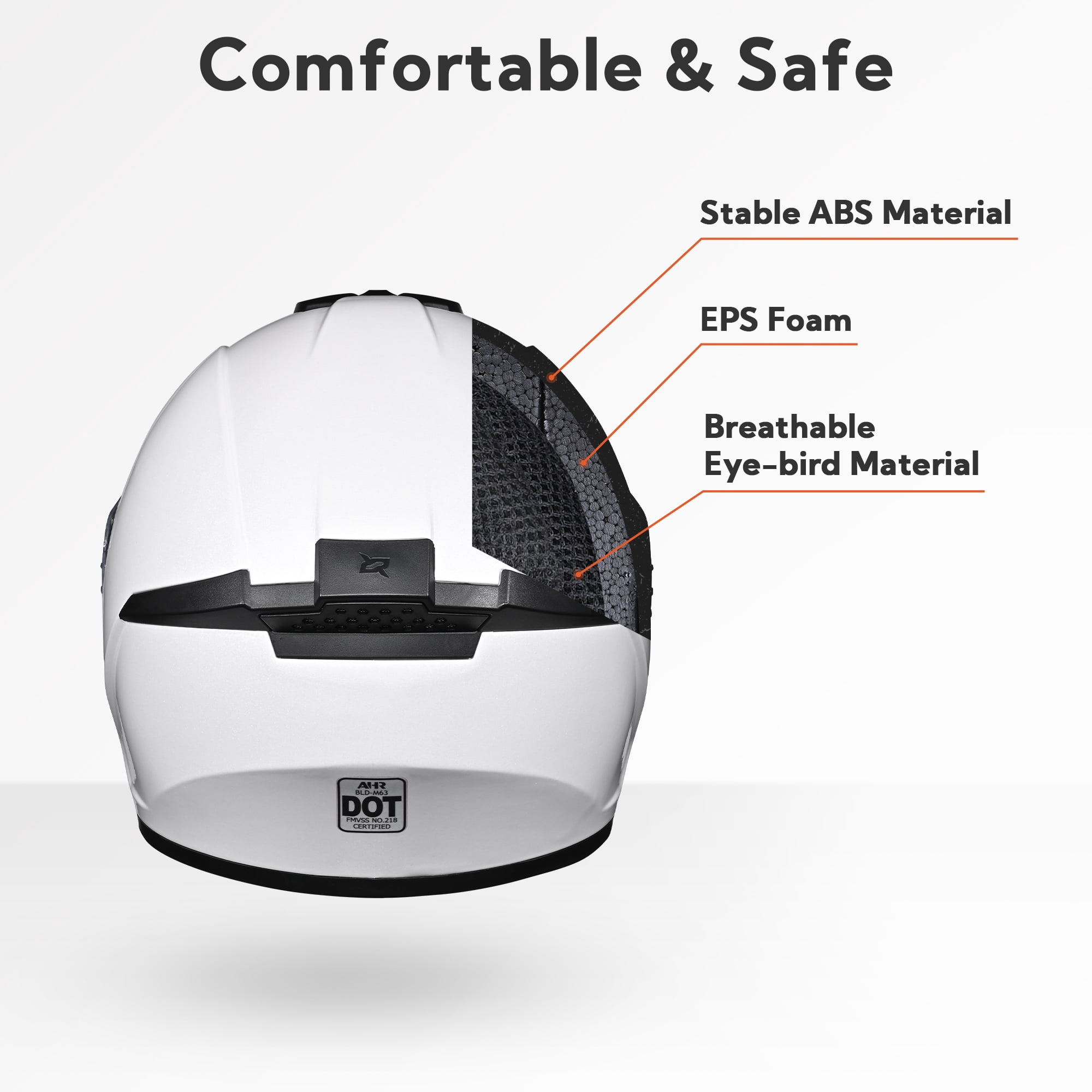 AHR RUN-F3 Full Face Motorcycle Helmet Adult DOT Lightweight Street Bike Touring Racing XL