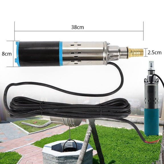 24V High Efficiency Submersible Well Pump 4t/Hour Deep Stainless Steel Water Pump for Livestock Watering,Irrigation