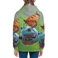 thumbnail image 6 of Pofeuu Butterfly Landing On Head Dumpy Frog Print Teenage Zipper Hoodie Sweatshirts Hooded Casual Jackets With Pocket For Boys Girls-Small, 6 of 6