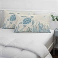thumbnail image 4 of Blue Turtle Coastal Throw Pillow Covers, Coral Summer Beach Nautical Ocean Beige Soft Breathable Pillow Cases with Invisible Zipper, Small Pillowcases for Couch Bed Sofa Chair 16x24 Inches, 4 of 9