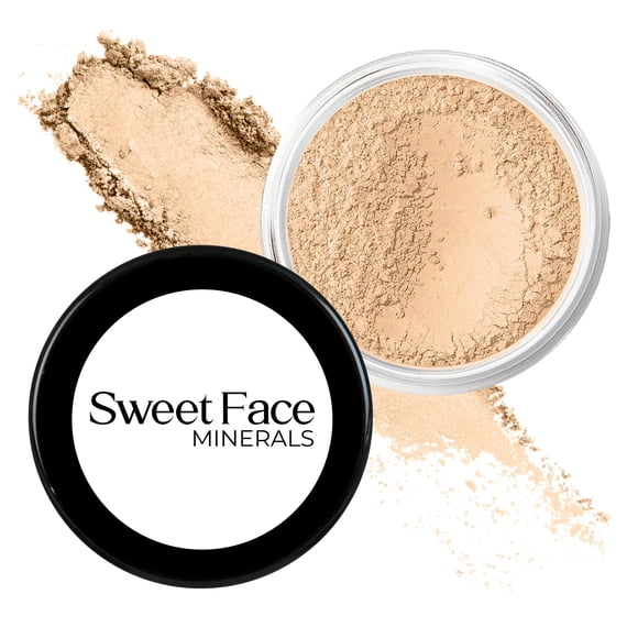 Base de maquillaje Warm Shade (frasco tamiz de tamaño completo de 30 g) Maquillaje mineral mate Polvos sueltos Rostro desnudo total Larga duración natural no comedogénico para todo tipo de piel Ac