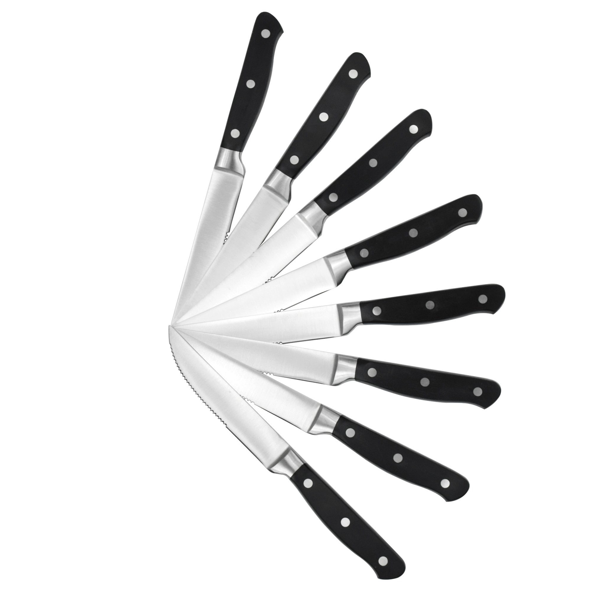 Kitchen Knife Set Knife Block Set，Set of 8, Chef Knives, Bread Knives,  Steak Knives, Hammer process ，Stainless Steel Ergonomic Handle for Chef  Knife
