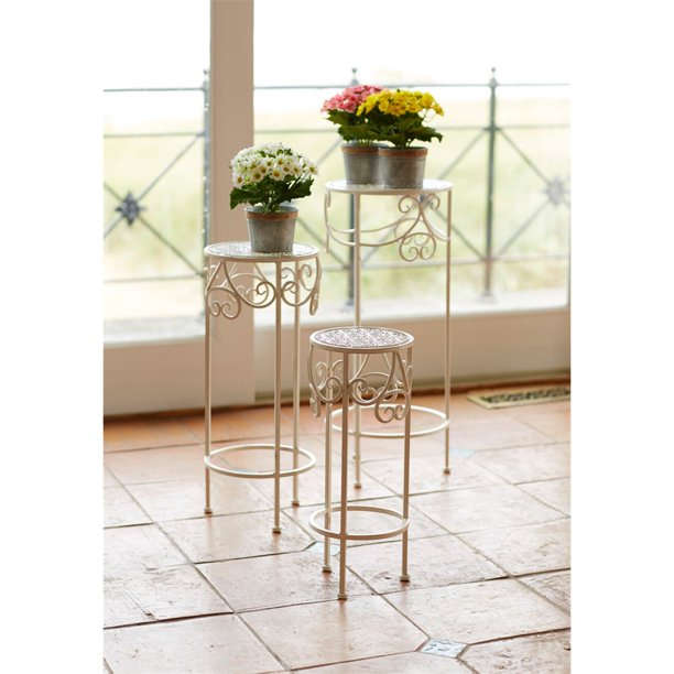 Melrose International Metal Indoor Plant Stand Set of 3