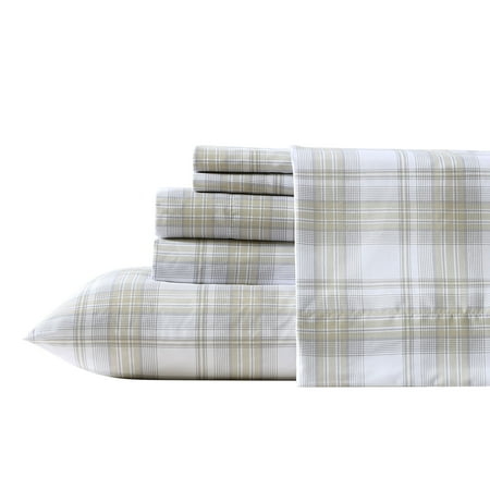 Wrangler Dayton Valley Plaid Microfiber Beige 4 Piece Sheet Set-King