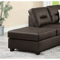 thumbnail image 5 of Poundex Furniture Faux Leather Fabric 3-Pc Sectional in Espresso, 5 of 7