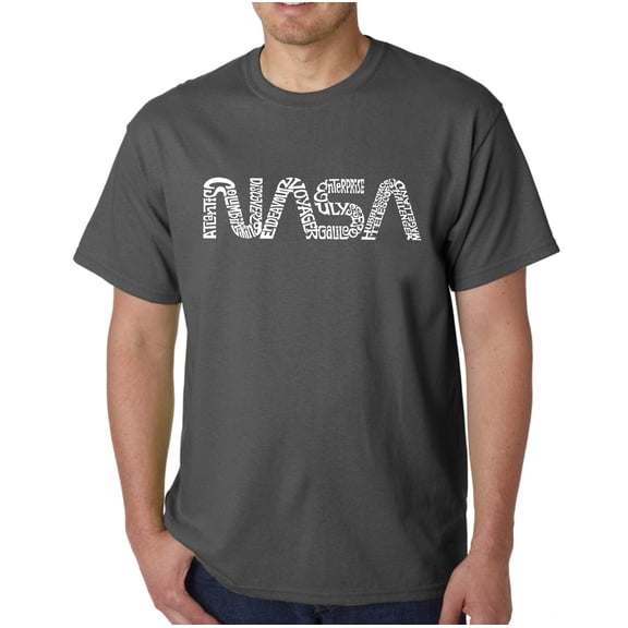 LA Pop Art Men's Word Art T-Shirt - Worm Nasa