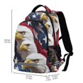 thumbnail image 2 of FORMRS Unisex Backpack Elementary School Travel Bookbag with Reflective Stripes, American Eagle Pattern, 2 of 7