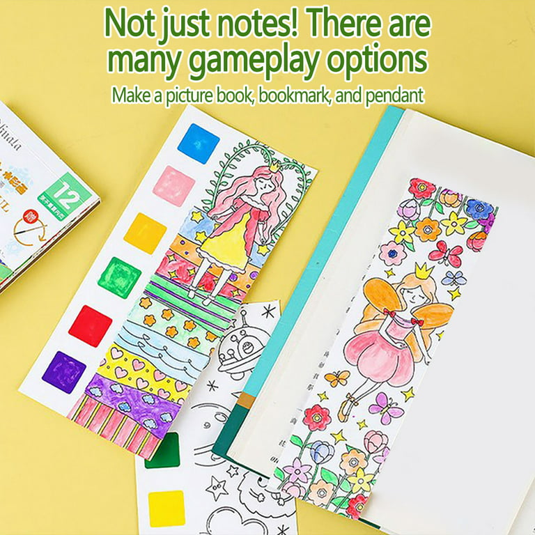 Gouache Painting Coloring Book Pocket Watercolor Kids Mini Notes