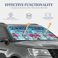 thumbnail image 4 of Wukai Beach Flamingo Trio Print Windshield Sun Shade, Car Front Window Shades Sunshade Cover Sun Visor Shield Block Automotive Interior Protector Blocks UV Rays-Small, 4 of 6