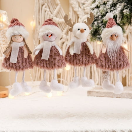 

UDIYO Hanging Pendant Christmas Theme Design Comfortable Touch Fabric Xmas Tree Ornament for Shelf