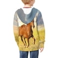 thumbnail image 6 of Xoenoiee Running Horse 3D Print Kids Hoodies Zip Up Jacket with Pocket Teens Long Sleeve Hooded Sweatshirt for Boys Girls 11-13 Years, 6 of 7