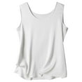 thumbnail image 3 of DuoJiaJ Women's Pure Color Silk Strap Tank Top With Round Neck Sleeveless Shirts for Women, 3 of 3