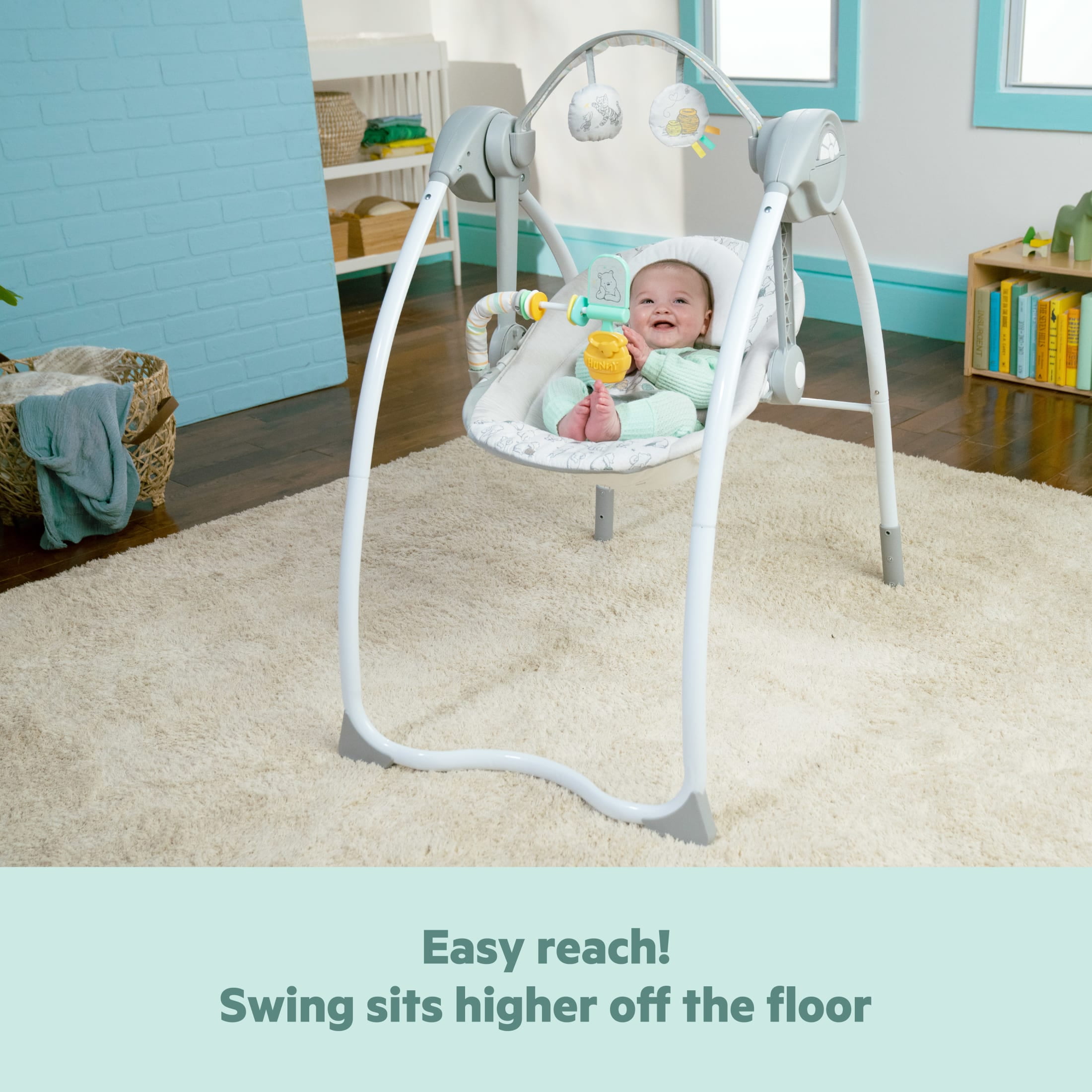 Bright Starts Disney Baby Winnie the Pooh Milestone Swing, Unisex, Newborn