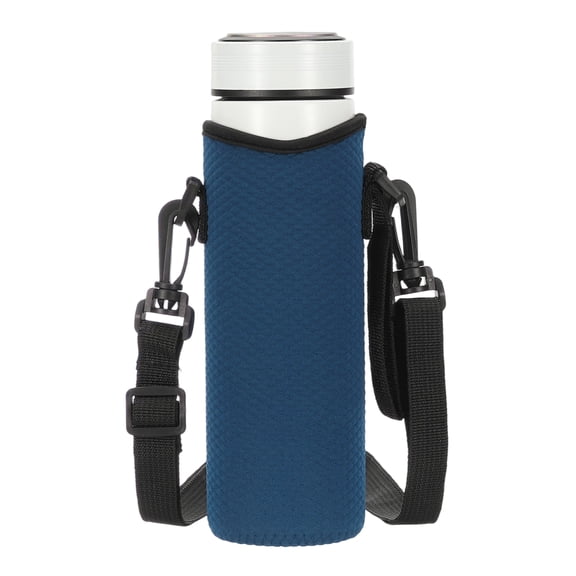 2pcs Neoprene Water Bottle Sleeve with Strap, 12 oz Insulated Water Glass Bottle Carrier Bag Collapsible Drink Bottle Sleeve Cover Holder with Handle, Wine Red