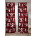 thumbnail image 5 of Christmas Snowflakes Sheer Curtains 108 Inch Long 2 Panels, Winter Blue Waves Retro Red Black Plaid Light Filtering Rod Pocket Semi Sheer Curtains, Sheer Voile Drapes for Living Room, 52"x108", 5 of 5