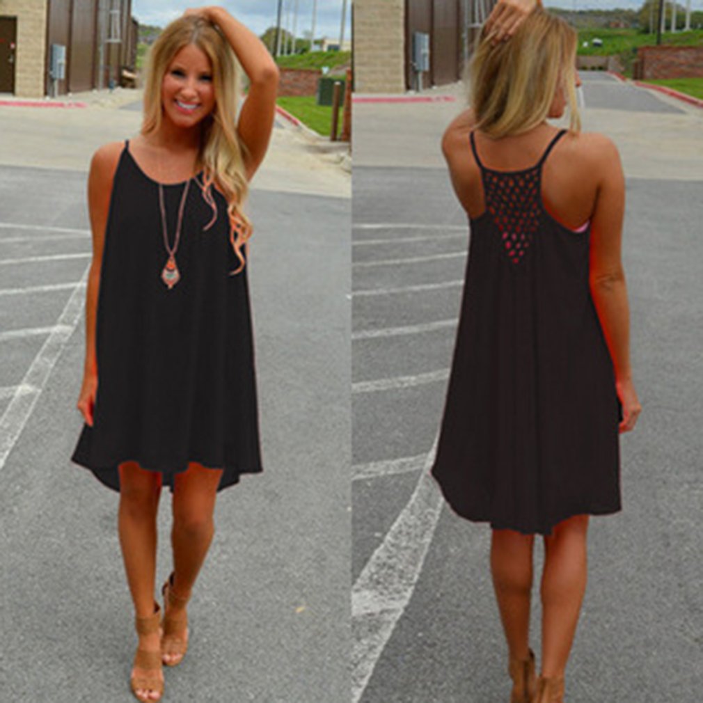 Charming Women Backless Dress Casual Summer Sleeveless Party Night