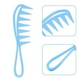 thumbnail image 3 of Unique Bargains 3 Pcs Hair Comb Wide Tooth Anti Static Detangling Comb for Wet and Dry Blue, 3 of 7