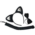 thumbnail image 1 of Disfraz infantil de gato de dibujos animados (3 piezas): diadema con orejas y cola para juegos de rol, accesorios de cosplay de animales, accesorios de actuación., 1 of 7