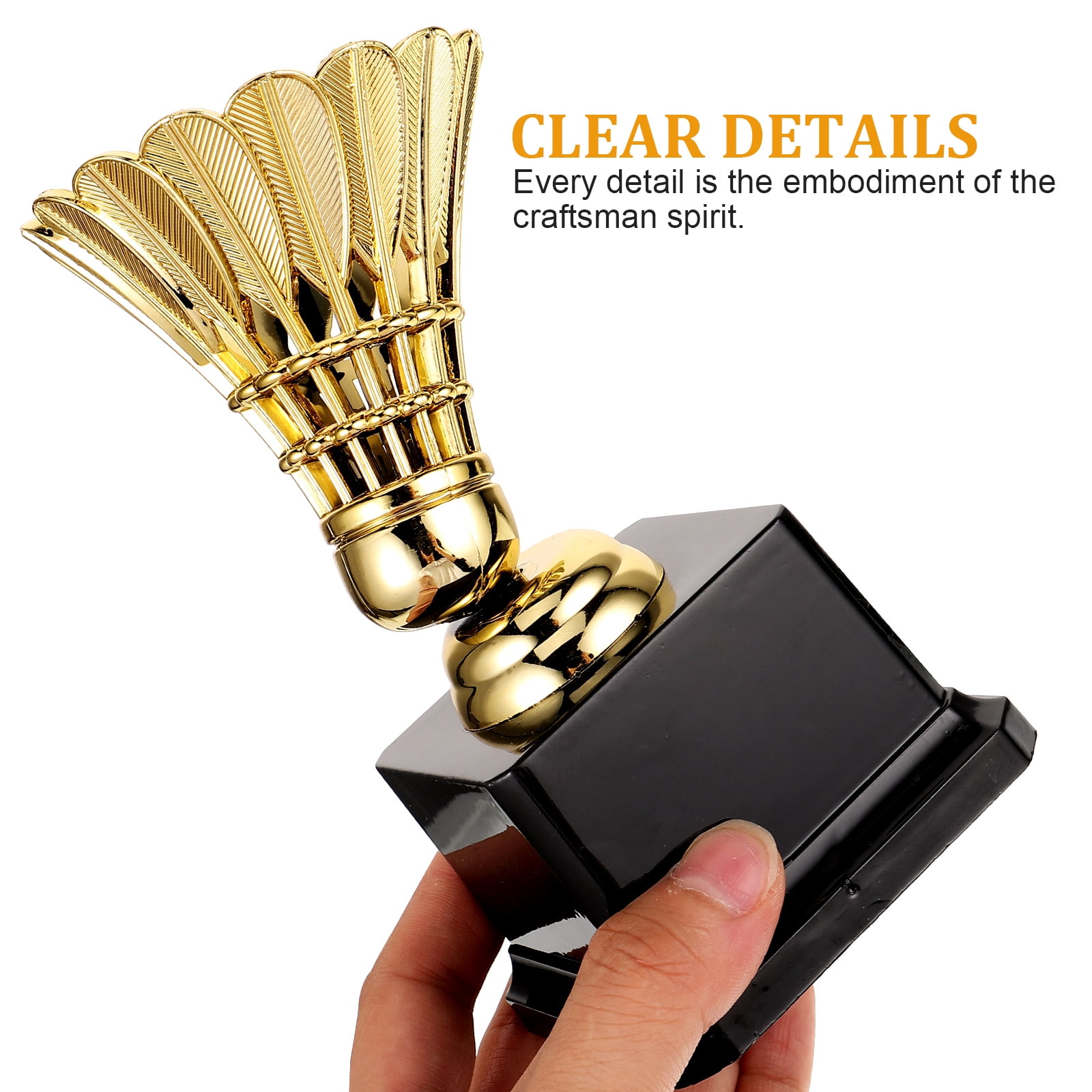 Nicehomfit Golden Badminton Trophy Award Medal for Competitions and Parties 2Pcs
