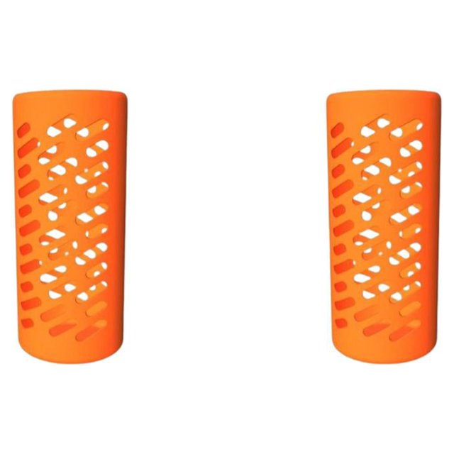 Matsuzay Accesorios de cubierta de silicona, soporte para botella de agua antiarañazos, tapas de botella de agua de repuesto para 18-32-40oz, Naranja METRO 2Conjunto