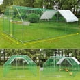 thumbnail image 2 of Large Metal Chicken Coop, 3 Rooms Large Walk-in Chicken Run, Galvanized Wire Poultry Chicken Hen Pen Cage, Rabbits Duck Cage with Waterproof Anti-Ultraviolet Cover for Farm, Backyard(9.2'x18.5'x6.5'), 2 of 7