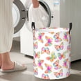 thumbnail image 5 of Rateoe colored butterflies Pattern Round Laundry Hamper Basket, Tall Hamper Basket for Blanket Storage, Nursery Clothes Hamper for Laundry in Bedroom and College Dorm-Medium, 5 of 6