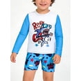 thumbnail image 2 of WIBACKER Boys Shark Two Piece Swimwear Set Long Sleeve Rash Guard and Swim Trunks Quick Dry Bathing Suit UPF50+ Swimsuits for Kids Boys 1-7 Years, 2 of 10