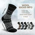 thumbnail image 6 of KOITHOT 5 Pack Wool Socks for Men Thermal Winter Thick Crew Socks Vintage Design Men Socks Gift Pack, 6 of 6