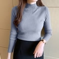 thumbnail image 2 of ZJXFGS Turtle Neck Sweater for Women,Long Sleeve Sweater,Womens Sweater,Knit Sweater,Wool Sweater Women Gray One Size, 2 of 4