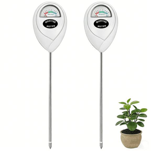 YSPUKY 2 PACK Moisture Meter for Plants, Soil Test Kit Plant Water Meter for Indoor & Outdoor, Garden, Farm, Lawn Plant Care, No Battery Needed(White)