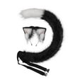 thumbnail image 1 of Juego de orejas y Cola de gato sintética Baoblaze accesorios para la cabeza decoración para Cosplay negro, 1 of 8