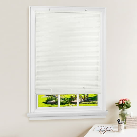 HomeStock Beauty Vinyl Roll-Up Blind, 72"x72", White - Cordless, Soft Light Filtering, Indoor/Outdoor Use, Includes Hardware