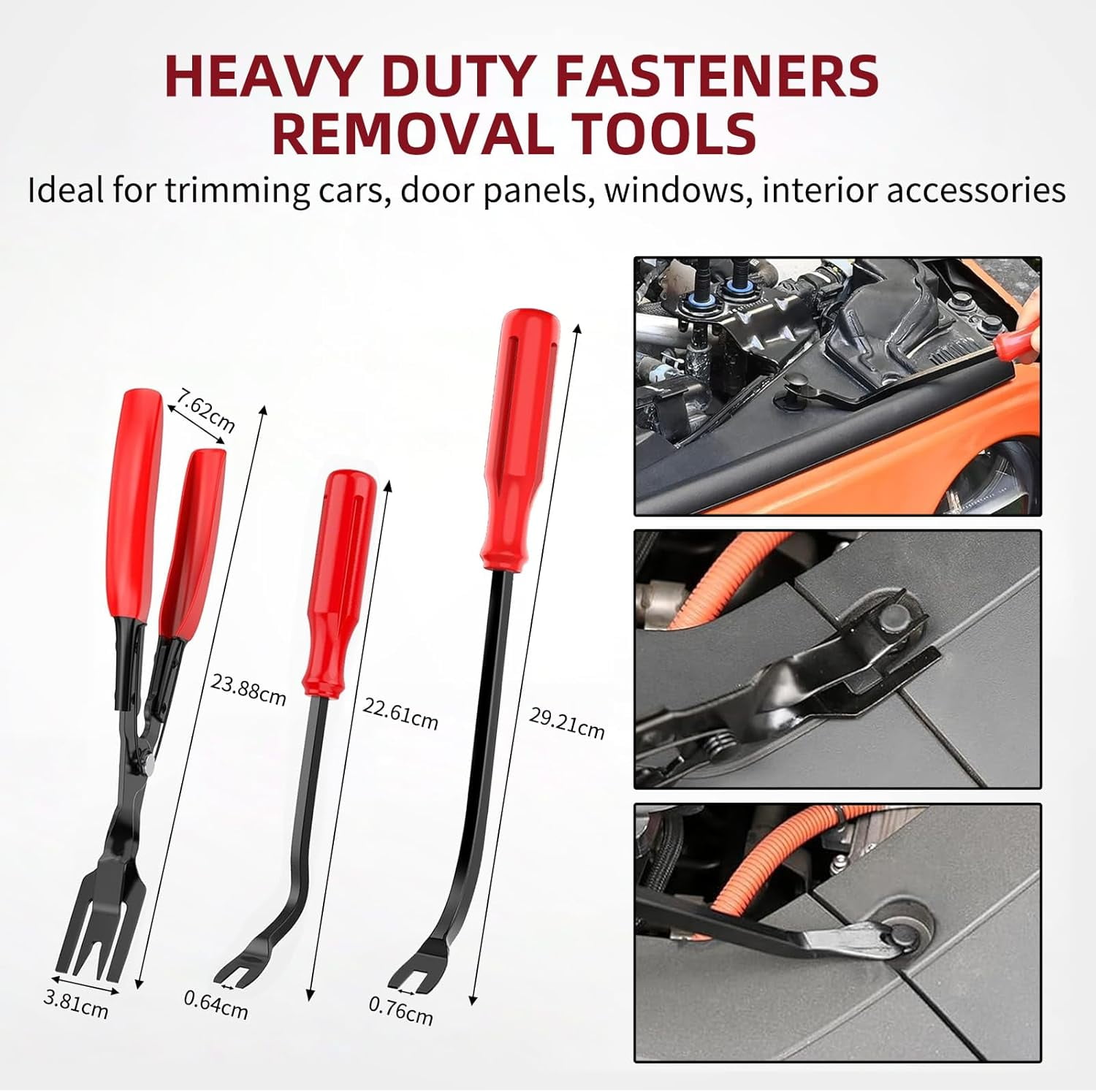 stusgo 238Pcs Trim Removal Tool Kit, Car Panel Door Window Audio Pry Tool Kit, Auto Clip Pliers Fastener Remover, Push Pin Puller, POM Material Interior Trim Repair Tools Set with Storage Bag