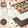 thumbnail image 3 of Autumn Hello Pumpkin Thanksgiving Bathroom Rug Set of 3, Fall Plaid Leaf 3 Pieces Bath Mats Set, No Silp Washable Cover Floor Rug Decorations for Kitchen Bathroom, 3 of 6