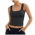 thumbnail image 3 of MuXiKeJi Clothes Lace Tank Tops for Women Square Neck Sleeveless Summer Y2k Sexy Slim Tops Girls Cropped Casual Basic Undershirts, 3 of 8