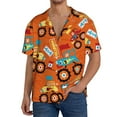 thumbnail image 3 of KLL Monster Truck Print Men's Shirt Short Sleeve Button Down Summer Cuba Beach Shirts- 4X-Large, 3 of 7