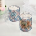 thumbnail image 2 of Yayeee 4 Pack Qtip Holder Bathroom Cotton Swab Canister with Lid Clear Dispenser Set, Beige Art Pattern, 2 of 6