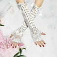 thumbnail image 1 of Guantes de encaje Hugo Guantes largos de vendaje blanco para mujeres y niñas, 1 of 7