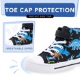 thumbnail image 4 of FUNCOO PLUS Toddler Kids Sneakers Boys High Top Canvas Shoes, Dinosaur, Size 3, 4 of 6
