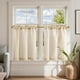 thumbnail image 1 of Cortinas de cocina Jinchan a rayas, 24 cm, lino, beige, 2 paneles, 1 of 9