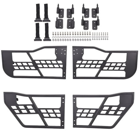 G-Plus 4door Steel Tube Door Safari Without Mirrors Fit For Jeep Wrangler JK 2007-2018 Black